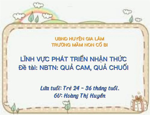 NBTN: Quả cam, quả chuối - NT